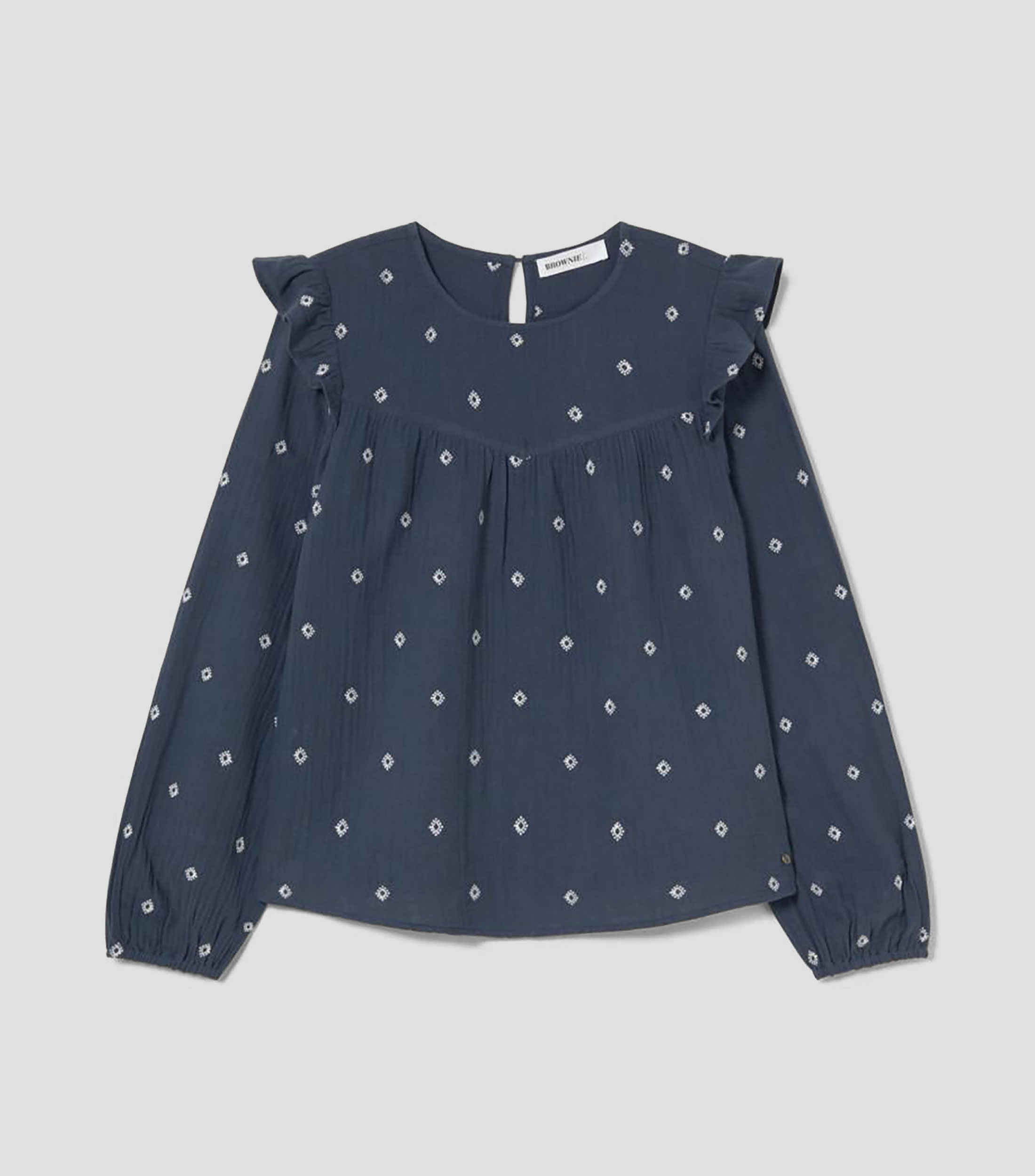 Blusa estampada manga larga Mujer
